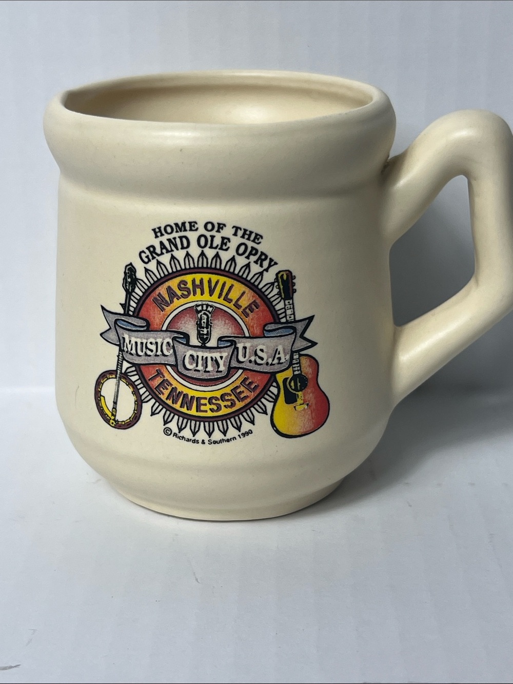 Nashville Music City Tennessee Cream Ceramic Mug